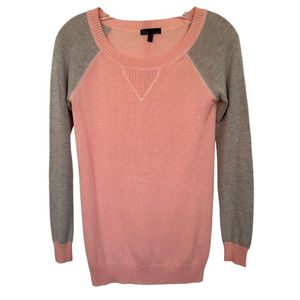 t/o Sweaters Women's Long Sleeve Cotton Acrylic Sweater Size XS Pink & Gray